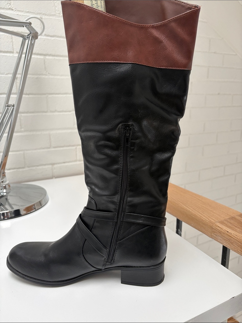 Nautica Addison Tall Boots Black & Brown US 10